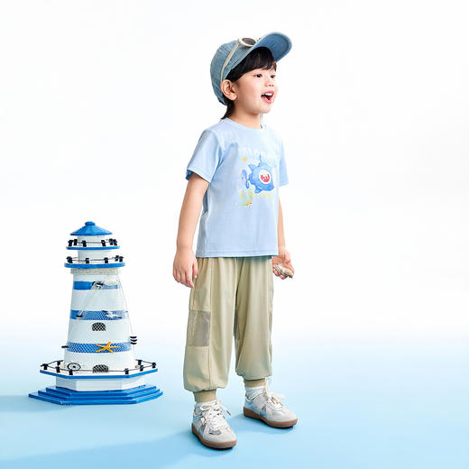 【实体店同款】男女童全腰针织长裤夏季新款安奈儿童装XM626099 商品图3