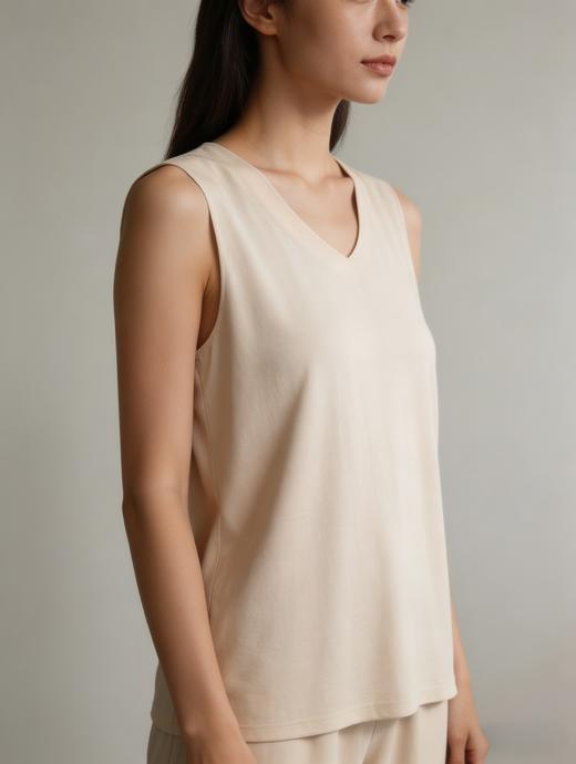 【醋酸砂洗平纹系列】SCHIESSER德国舒雅女士外穿打底随性多用途V领背心 31/27192V 商品图3