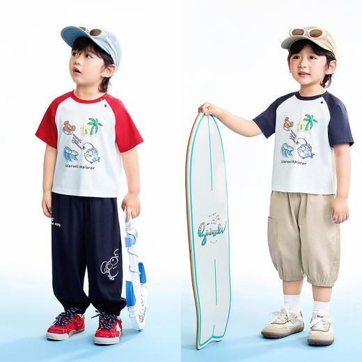 【实体店同款】男童圆领短袖针织衫夏季新款安奈儿童装XB621154 商品图3