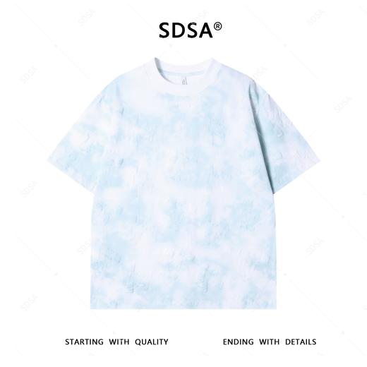 T4170SDSA夏季高级感新款男士渐变压花设计短袖T恤时尚圆领休闲上衣 商品图1