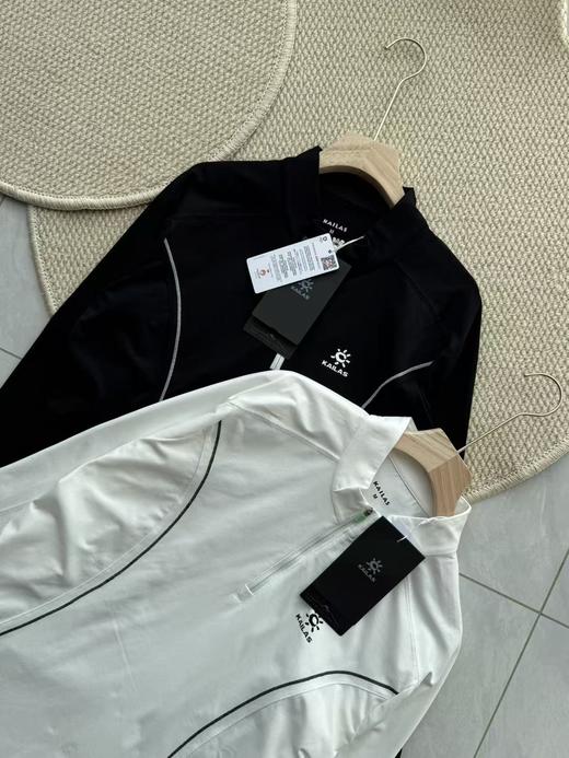 点此购买 凯乐石春秋季男女款半拉链立领拇指孔运动跑步长袖T恤 LL 341280 商品图8