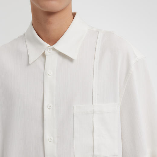 MODE COMMUTER | MC不潮品莱赛尔编织分割纹理翻领短袖衬衫 商品图4