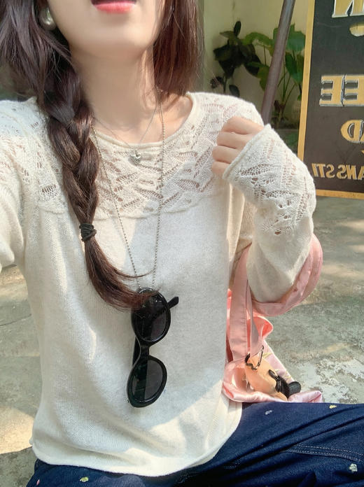 <曾小咸推荐>3.9现货秒杀 ！微信超特价！韩系镂空针织衫 日常169.99 立减90 秒杀79.99！！ 商品图7
