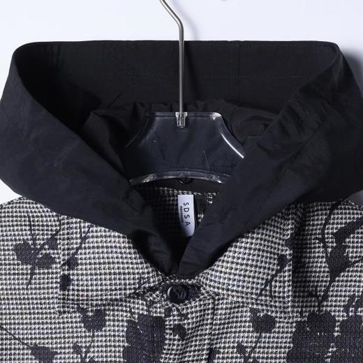 26CS45SDSA男装2026新款高贵轻奢时尚百搭撞色花卉拼接连帽衬衫外套百搭 商品图1