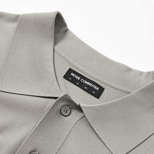 MODE COMMUTER | MC高捻混纺纱线休闲满幅logo提花POLO短袖线衫 商品图2