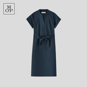 半开襟立领短袖连衣裙