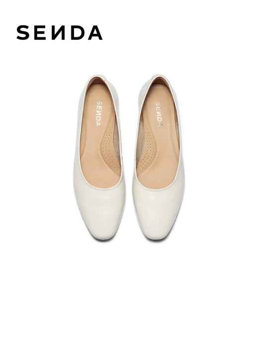 BF楼 森达时装鞋2026新款时尚真皮中跟浅口单鞋XZU01吊牌价899活动价499 商品图4