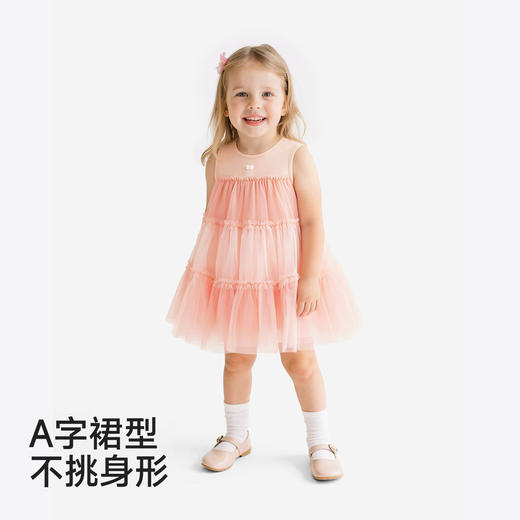 【商场同款】英氏儿童连衣裙女童夏季背心裙吸湿速干蓬蓬纱裙可爱 商品图4