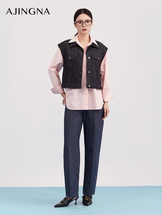 【商场同款】阿菁娜春季新款高支棉混纺衬衫可单穿可内搭西装万能叠穿一衣解锁N种造型A31C109027 商品图4