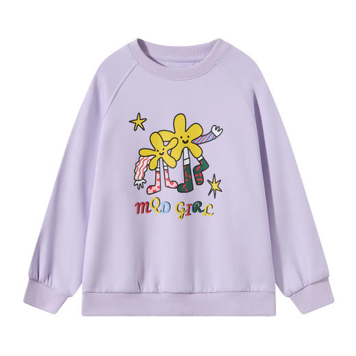 【MQD】童装女大童26春季新款儿童学院风甜美印花保暖长袖圆领卫衣 商品图4