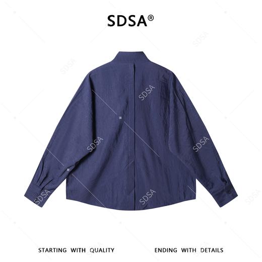 26CS34SDSA男装2026新款高贵轻奢简约纯色交叉立领衬衫百搭时尚休闲衬衣 商品图5