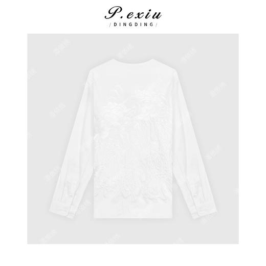 03-2潘依绣丁丁宠粉设计款手工提花刺绣新中式衬衣Q19392 商品图1