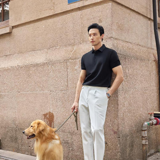 精织螺纹领40支双股长绒棉柔软透气凉感翻领上衣  XYD-7602 商品图3