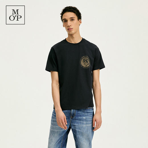 Marc O'Polo/MOP 春夏新款休闲纯棉胸口简约印花宽松短袖T恤男士 商品图3