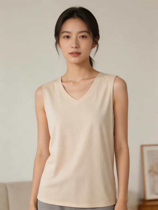 【醋酸砂洗平纹系列】SCHIESSER德国舒雅女士外穿打底随性多用途V领背心 31/27192V 商品图0