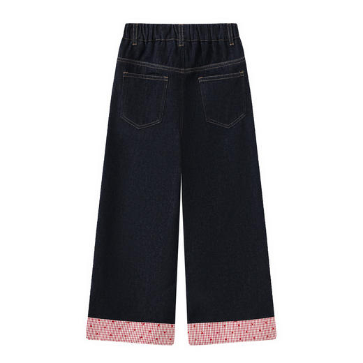 【MQD】童装女大童冬季新款儿童可爱萌趣卡通裤子加厚奥利绒牛仔裤 商品图1