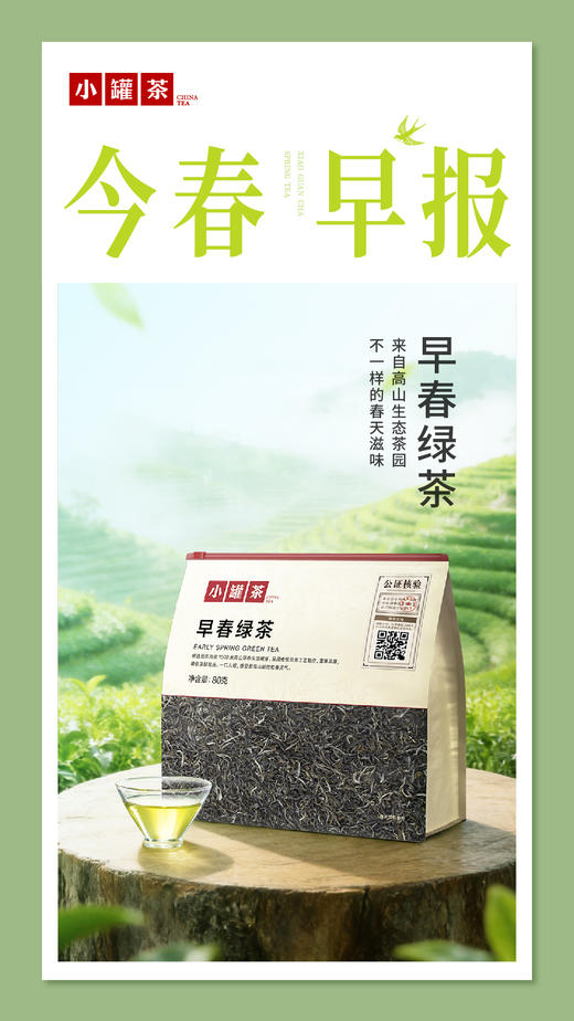 小罐茶2026早春绿茶头拔芽叶大袋装80g茶叶自己喝实惠装 商品图7