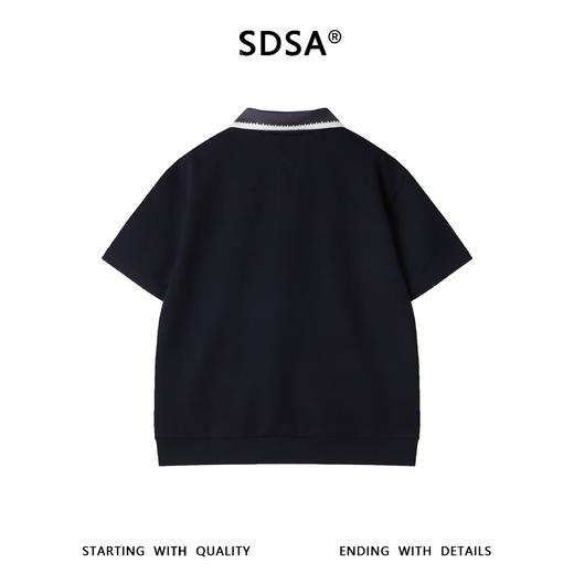 SDSA男装2026新款日系复古肌理Polo重磅撞色领宽松短袖休闲上衣 商品图4