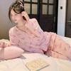 【软糯亲肤❗️蝴蝶结家居套装】温柔底色搭配满印蝴蝶结图案，自带少女感滤镜，甄选细腻透气的亲肤面料，触感如云朵般柔软，春秋季长袖V领卡通甜美睡衣女单家居服L 商品缩略图1