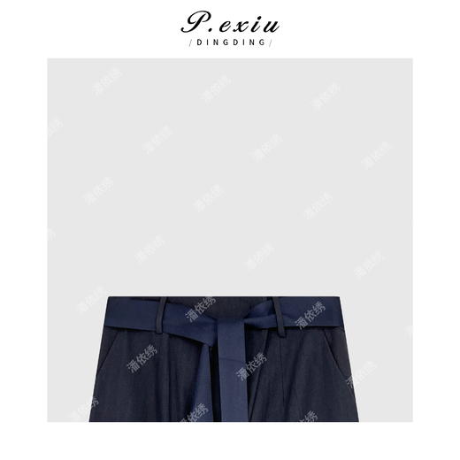 03-2潘依绣丁丁宠粉亚麻气质法式飘带长裤 Q6759 商品图2