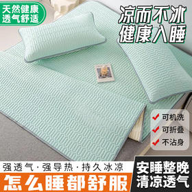 【开启清凉一“夏”❗️夏季冰丝凉席】凉感丝面料制作，多孔纤维结构 增加空气内外循环，舒爽透气不黏腻，床垫保护罩新款床套可水洗宿舍乳胶床单套单L