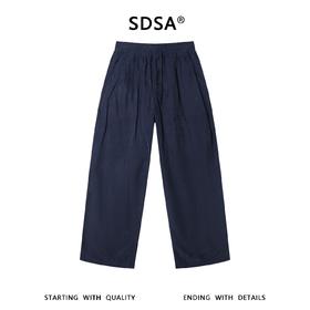 SDSA男装2026新款高贵轻奢百搭纯色褶皱松紧腰抽绳垂感休闲裤时尚