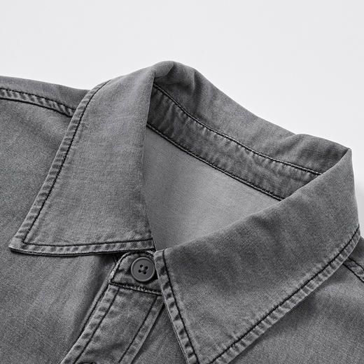 MODE COMMUTER | MC水洗做旧莱赛尔经典宽松做旧水洗宽松牛仔衬衫 商品图2