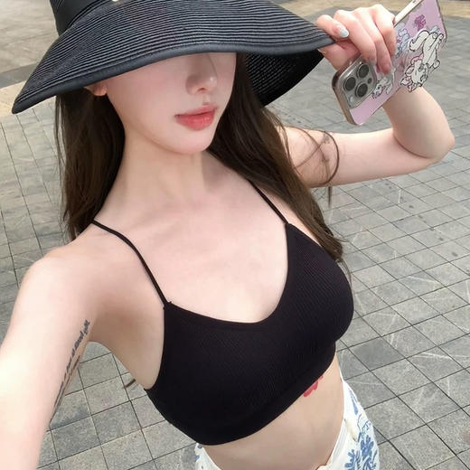 蕉下女士飘带便携防晒草帽GP745冷岩灰 商品图2