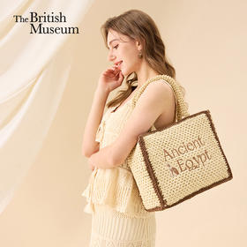 大英博物馆 安德森猫系列刺绣大容量草编包手拎包