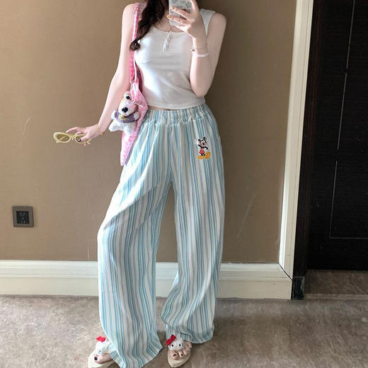 雀说新款睡裤女夏季云朵棉薄款简约休闲可外穿家居长裤遛弯裤 WALC196 商品图3