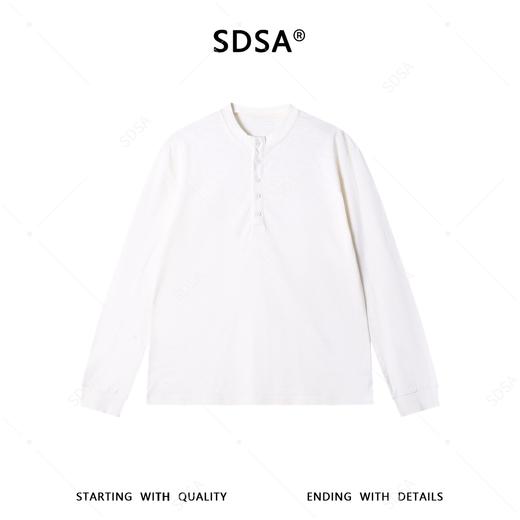 88057SDSA男装2026新款高贵轻奢韩版纯色百搭透气半纽扣圆领长袖T恤潮 商品图1