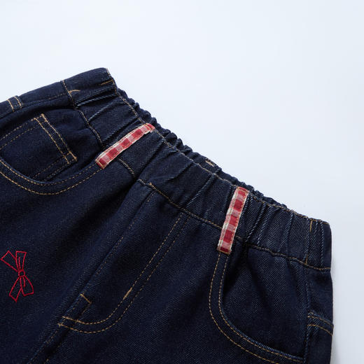 【MQD】童装女大童卡通刺绣小马牛仔裤26春季学院风满版百搭阔腿裤子 商品图3