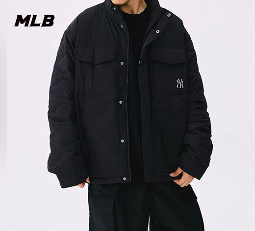 【羽绒钜惠】MLB男女同款菱形格小标羽绒服3ADJB0256【无货退款处理】 商品图2
