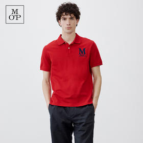 Marc O'Polo/MOP 夏季新款休闲字母绣花短袖宽松透气通勤Polo衫男