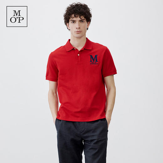 Marc O'Polo/MOP 夏季新款休闲字母绣花短袖宽松透气通勤Polo衫男 商品图0