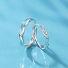 Winy 足银999/铜 浪花环绕对戒 银色滴胶镶锆石 轻奢男女情侣指环配证书 商品缩略图0