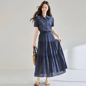 「高货sh」全新升级【铂金会员367/天猫499/差价132】(00542)洛诗琳气质镂空棉布绣花连衣裙2026春季新款法式茶歇裙女