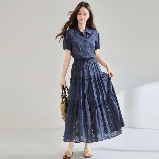 「高货sh」全新升级【铂金会员367/天猫499/差价132】(00542)洛诗琳气质镂空棉布绣花连衣裙2026春季新款法式茶歇裙女 商品图0