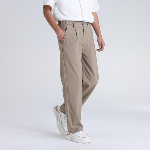 GXG男装26夏季简约时尚舒适弹力商务通勤直筒西裤男式休闲裤K&C 商品图6