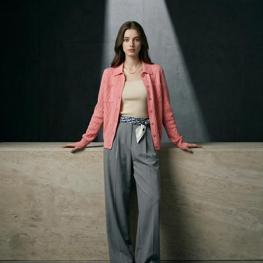 PALUOPO/PLT恤领女开衫E21877-C/约重290g帕罗 商品图1