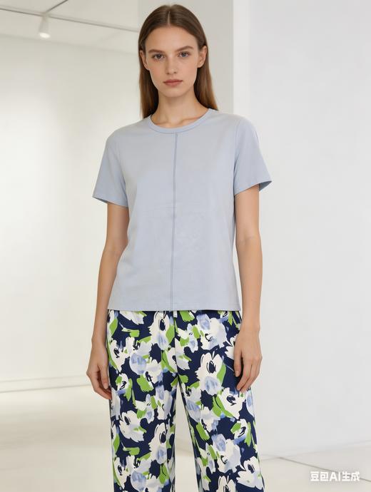 【棉莫单面布】SCHIESSER德国舒雅女短袖长裤套装 32S棉莫代尔单面  50%棉50%莫代尔  150g/m2  31/26411H 商品图7