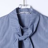 42877SDSA男装2026新款高贵轻奢细格纹系带衬衫宽松设计感百搭长袖衬衫 商品缩略图1