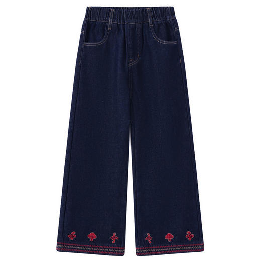 【MQD】童装女大童冬季新款儿童加绒休闲百搭裤子奥利绒加厚牛仔裤 商品图4