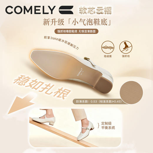 康莉KYQ6A027羊皮玛丽珍鞋女26年春季新款圆头编织鞋头职业工作妈妈鞋单鞋 商品图3