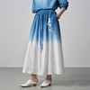 【林栖设计小店】手工钩花|丝棉蓝白渐变优雅百搭2026春新款绣花半身裙T1961278 商品缩略图0