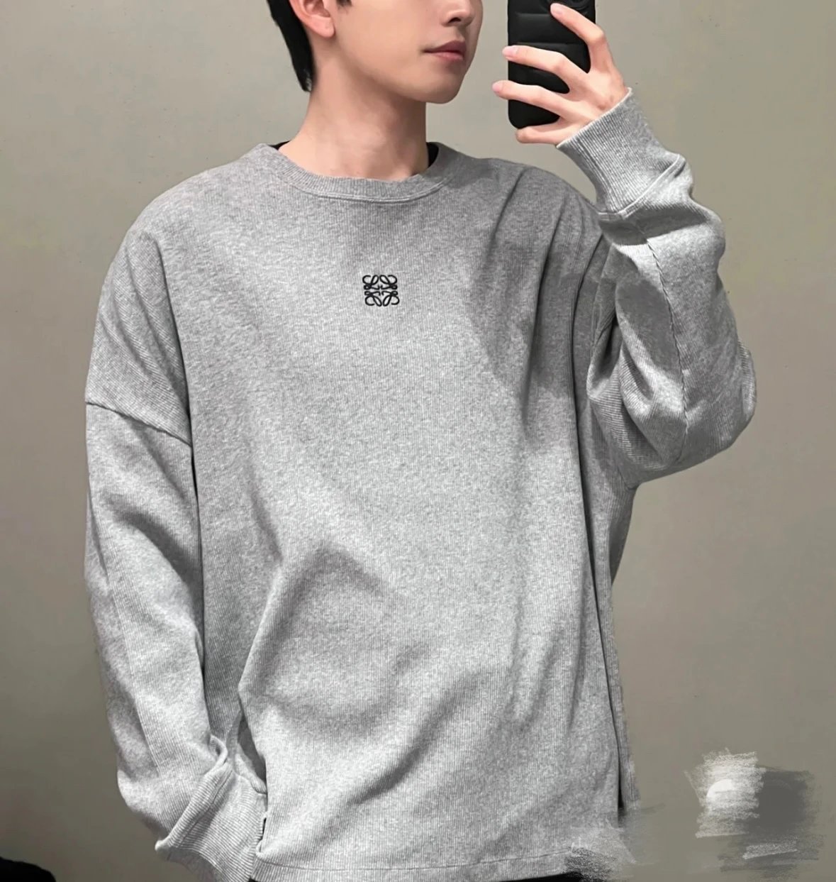 重磅渠道   loew刺绣圆领棉TEE  宽松OS版长袖T恤 男女同款