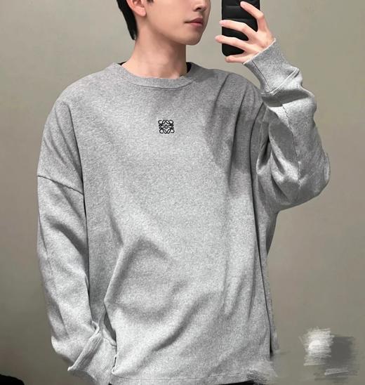 重磅渠道   loew刺绣圆领棉TEE  宽松OS版长袖T恤 男女同款 商品图0