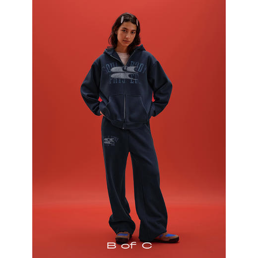 CryingCenter联名bofc 加绒毛毡SoulBody做旧复古拉链卫衣 商品图1