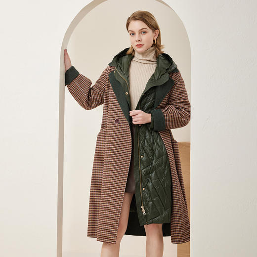 PH94A斯尔丽瑟俪冬季新款翻领收腰女士中长款毛呢大衣 商品图0