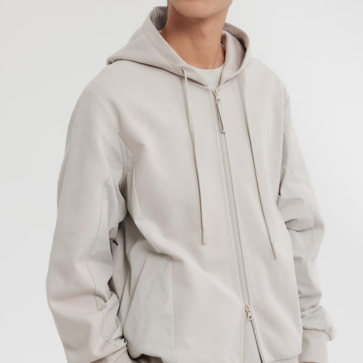 MODE COMMUTER | MC涤棉平纹针织面料开襟长袖连帽卫衣MCF131130A 商品图4